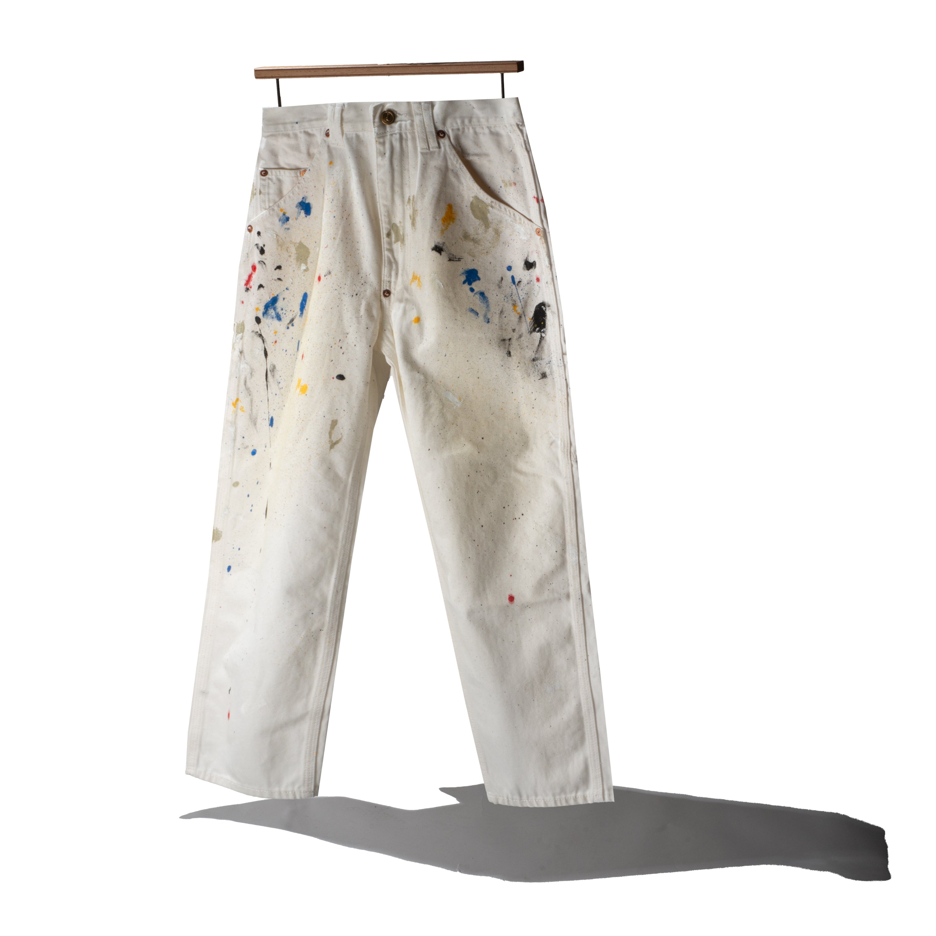 WHITE PAINTER PANTS WITH STAINS - WOMEN – WORDS, SOUNDS, COLORS
