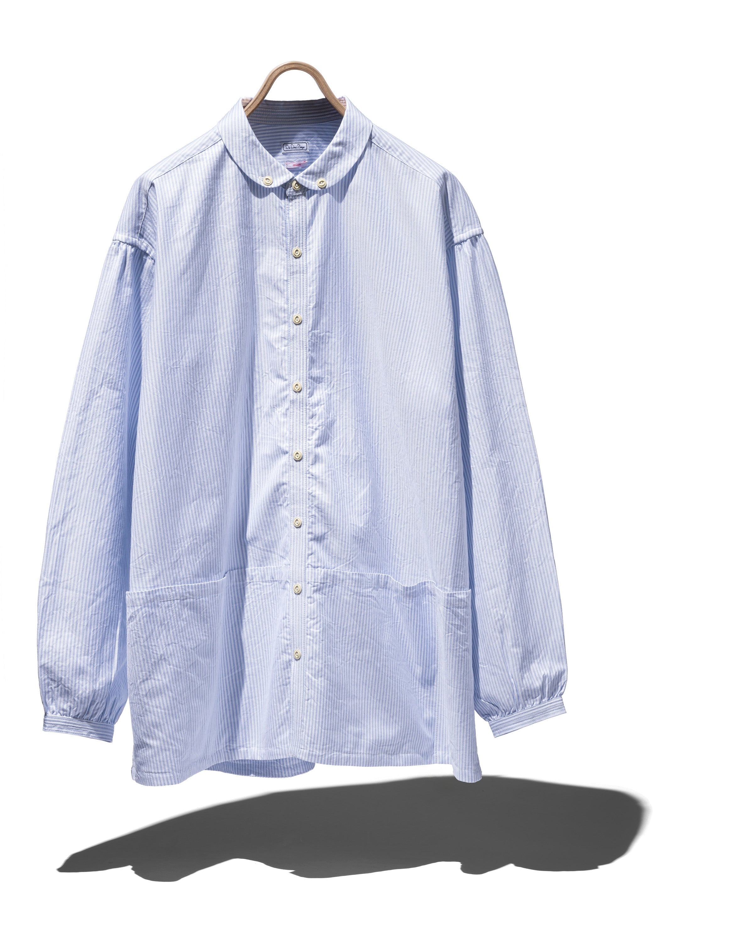MULTI-POCKET BLUE STRIPE SHIRT – WORDS, SOUNDS, COLORS & SHAPES JAPAN