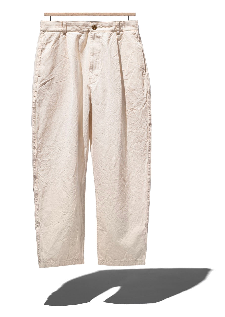 COTTON TUSSER BARREL LEG PANTS