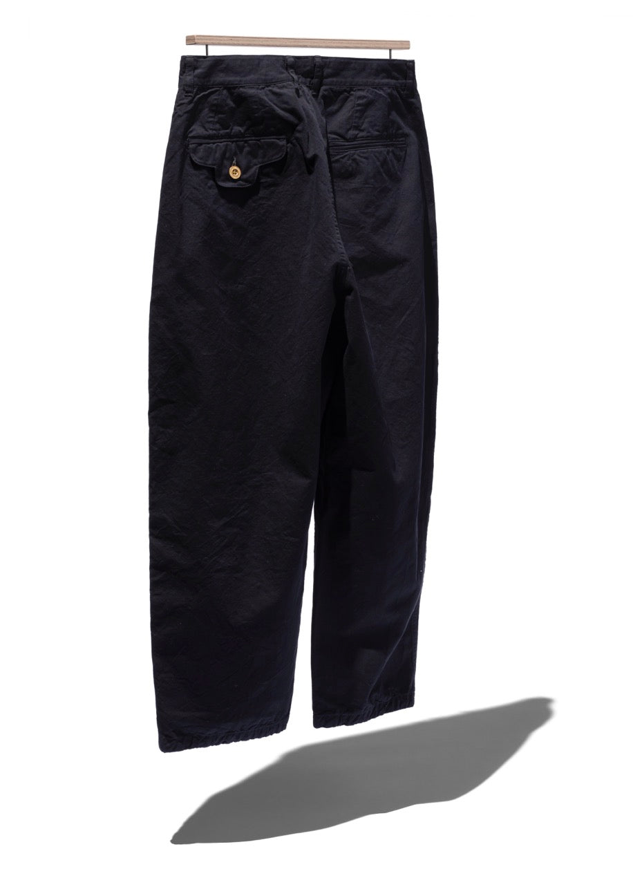 COTTON TUSSER BARREL LEG PANTS GARMENT DYE