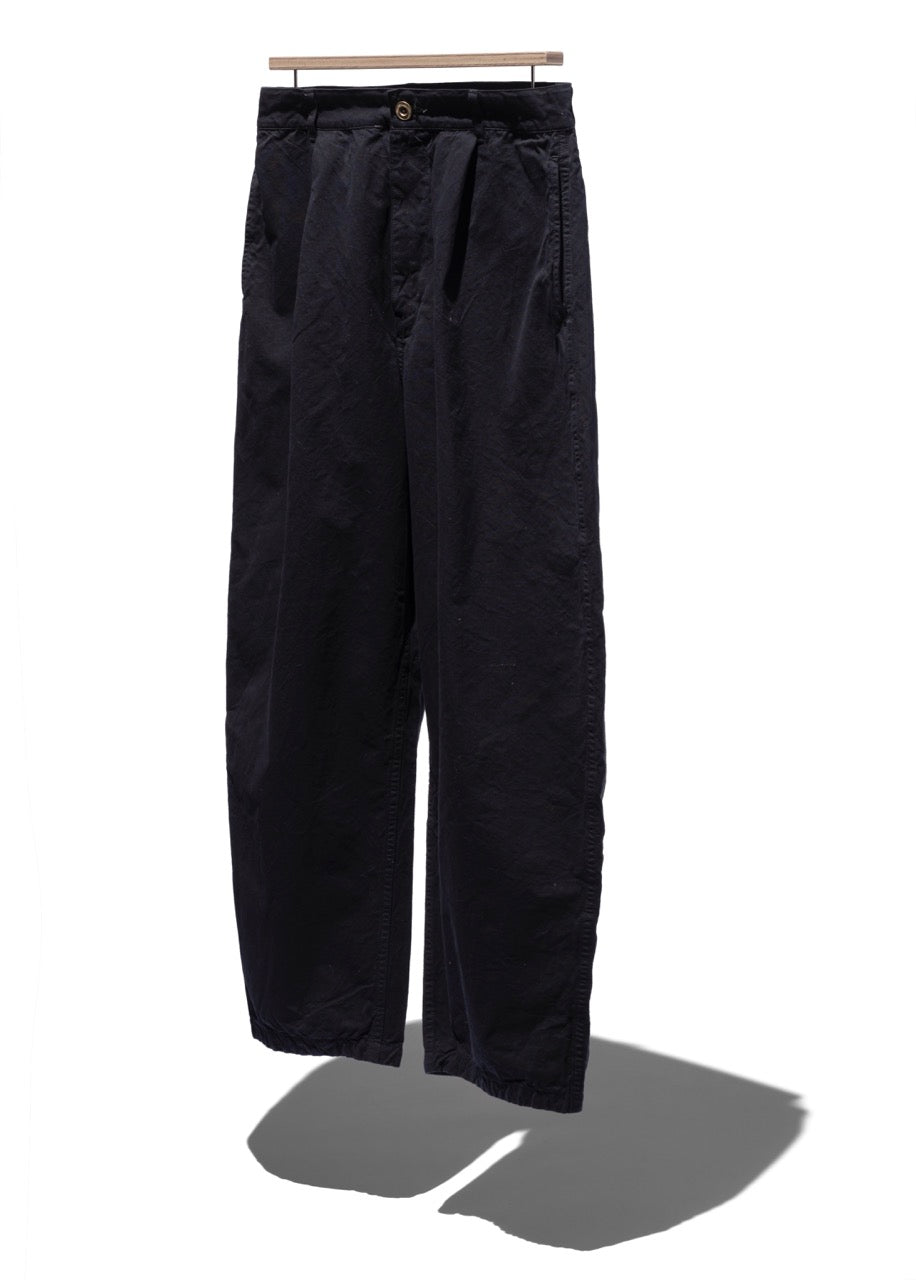 COTTON TUSSER BARREL LEG PANTS GARMENT DYE