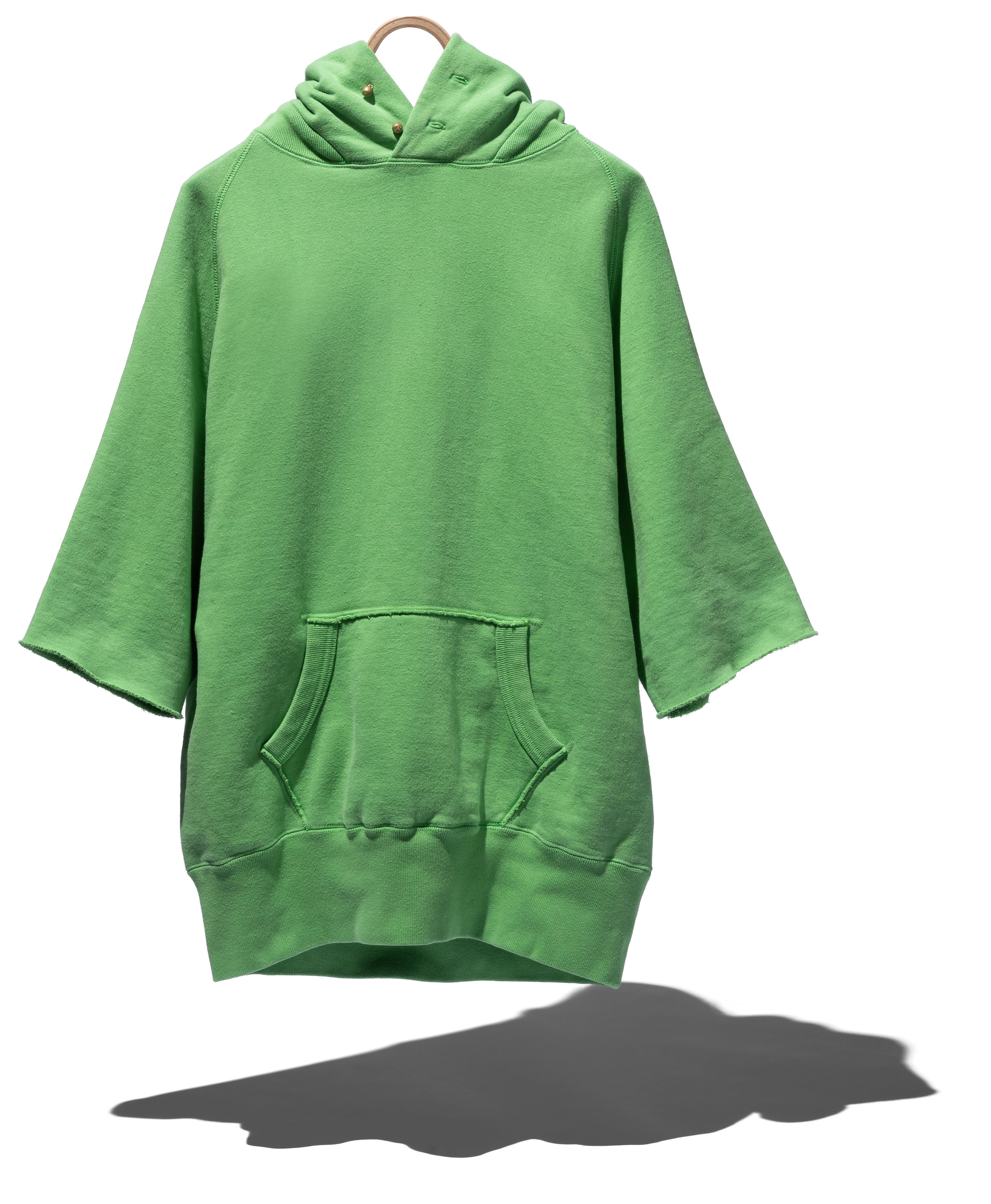 SUVIN COTTON LOOPWHEEL BRUSHED LINING CUT-OFF BUTTON HOODIE