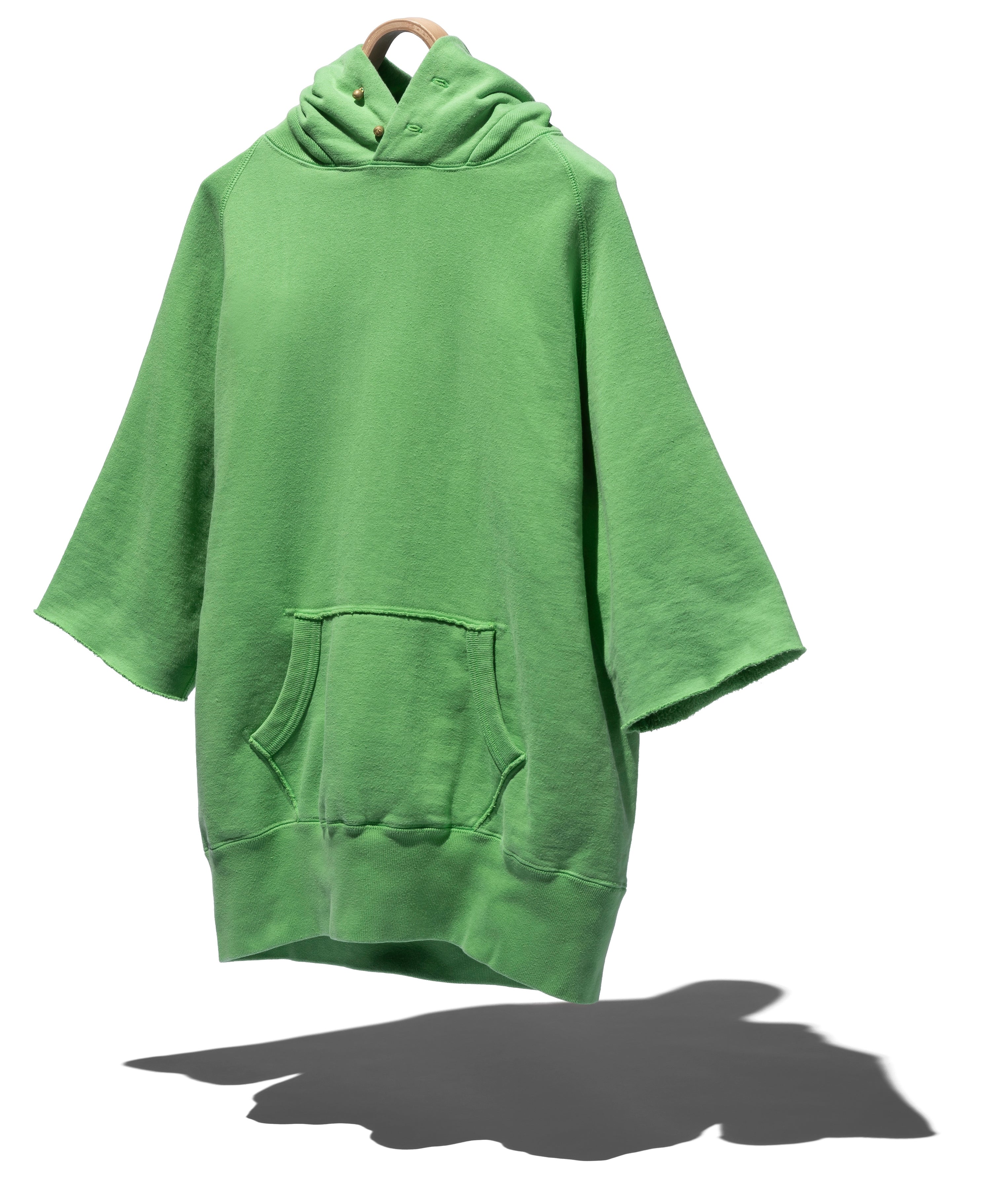 SUVIN COTTON LOOPWHEEL BRUSHED LINING CUT-OFF BUTTON HOODIE