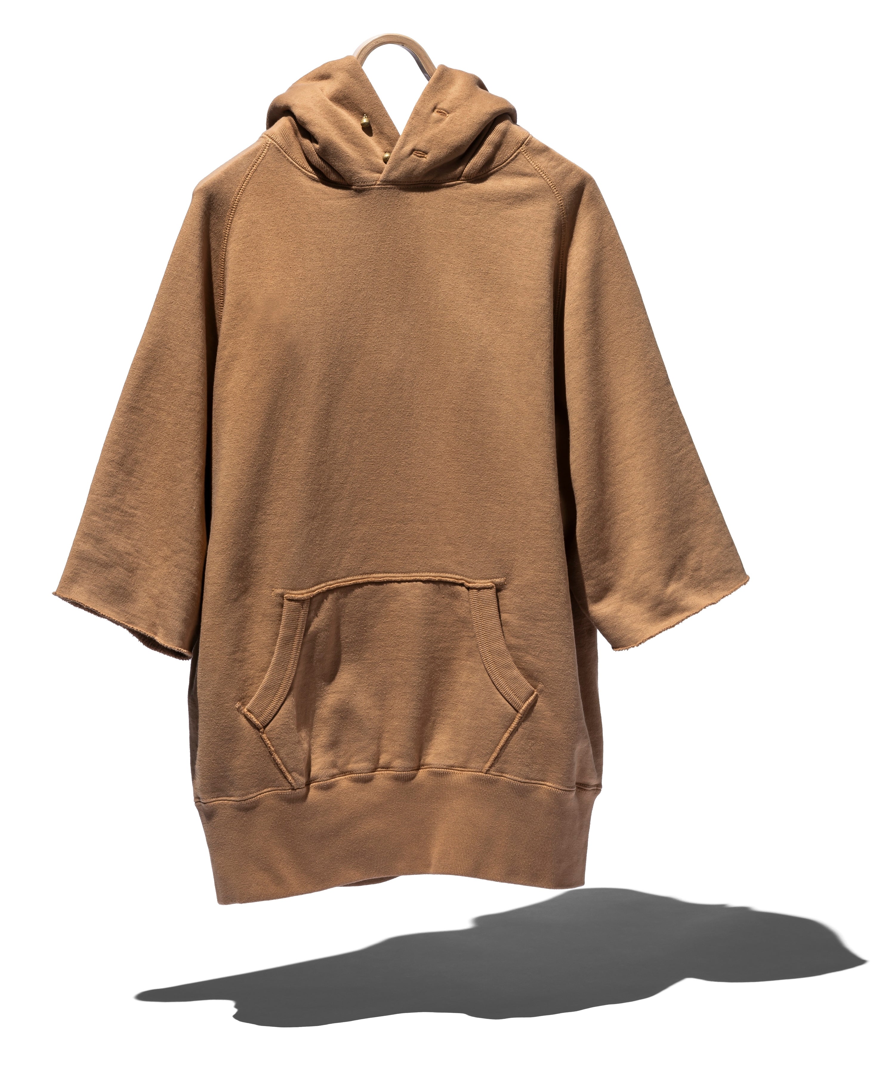 SUVIN COTTON LOOPWHEEL BRUSHED LINING CUT-OFF BUTTON HOODIE