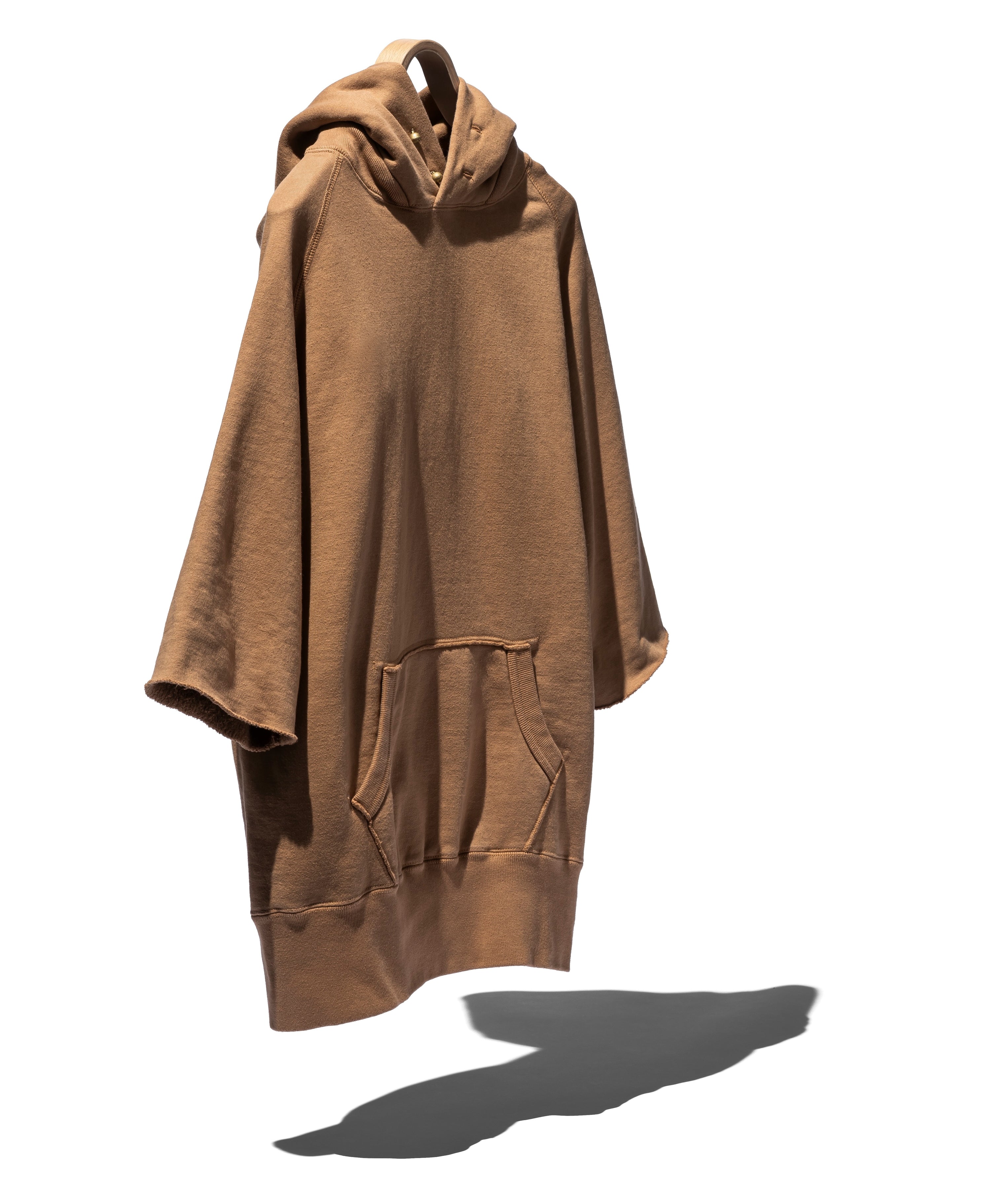 SUVIN COTTON LOOPWHEEL BRUSHED LINING CUT-OFF BUTTON HOODIE