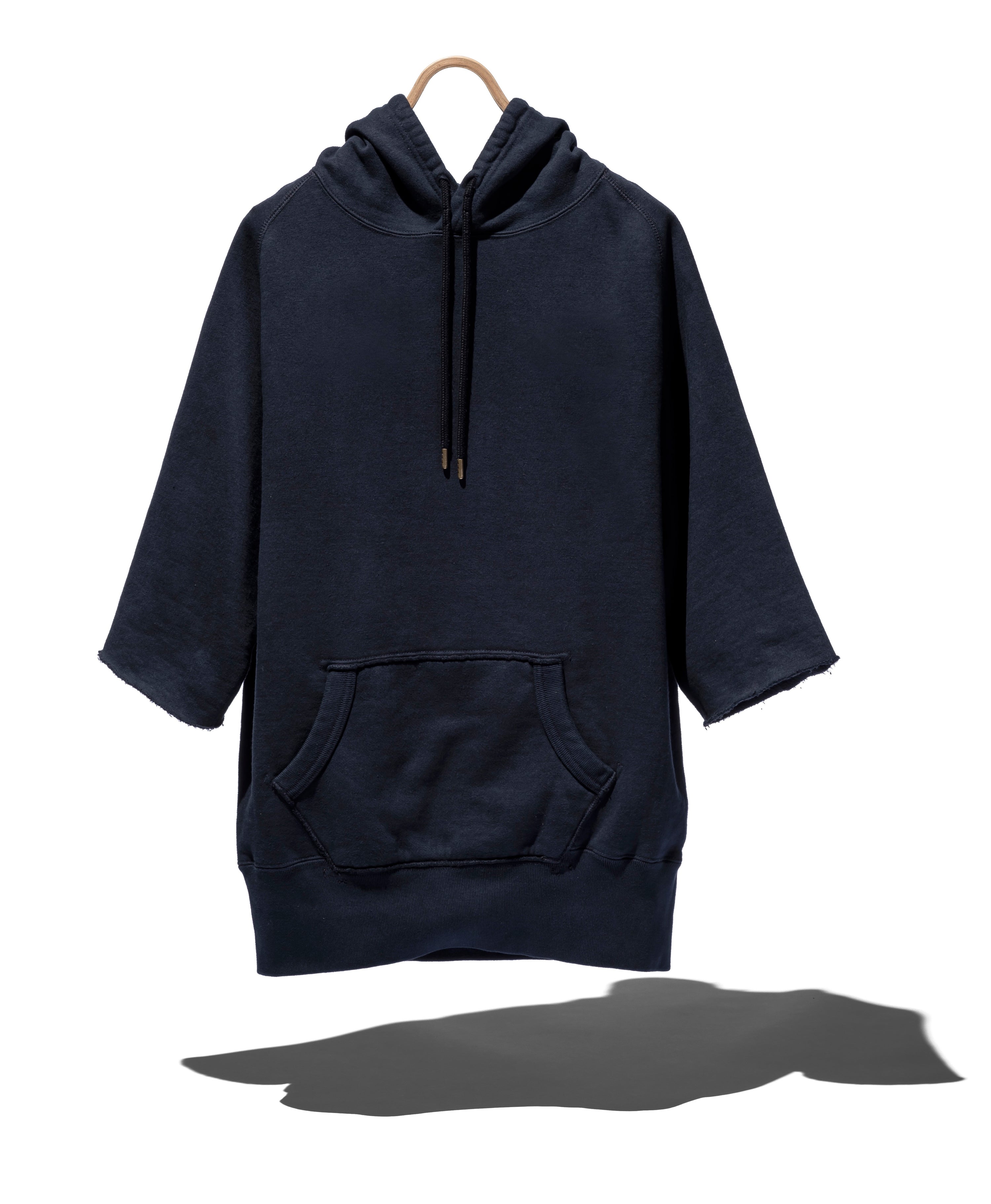SUVIN COTTON LOOPWHEEL BRUSHED LINING CUT-OFF HOODIE