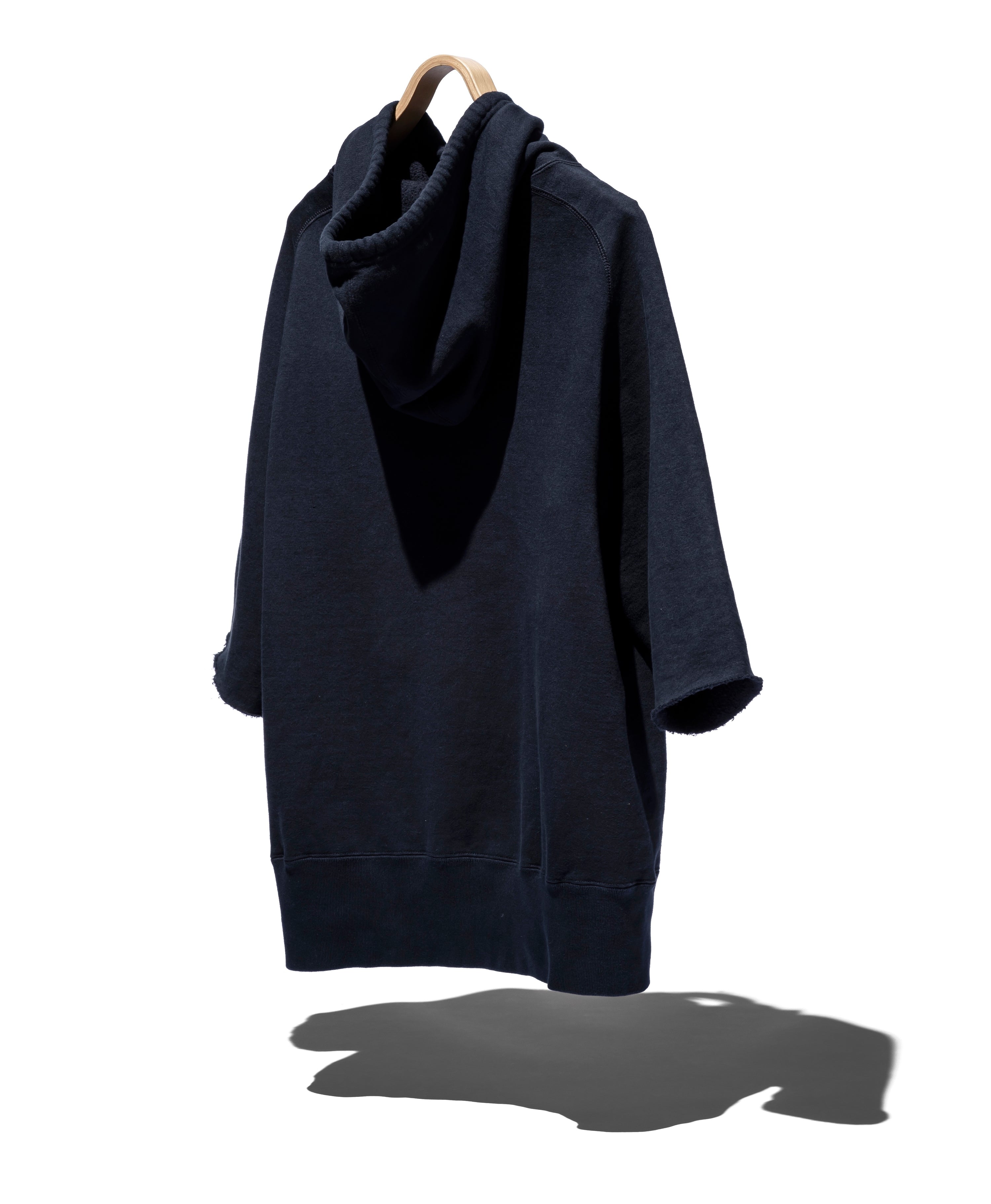 SUVIN COTTON LOOPWHEEL BRUSHED LINING CUT-OFF HOODIE