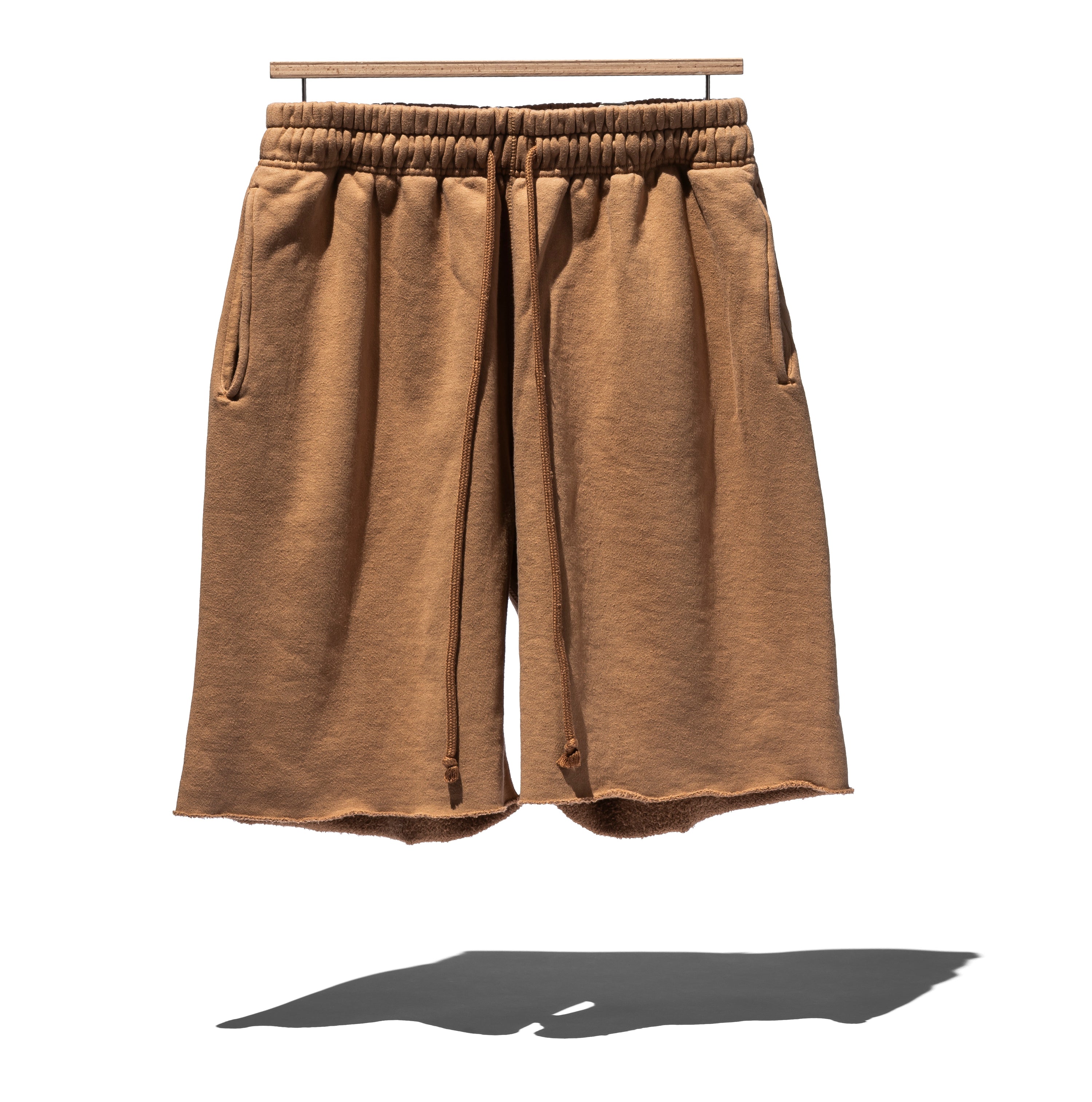 SUVIN COTTON LOOPWHEEL BRUSHED LINING CUT-OFF SHORTS