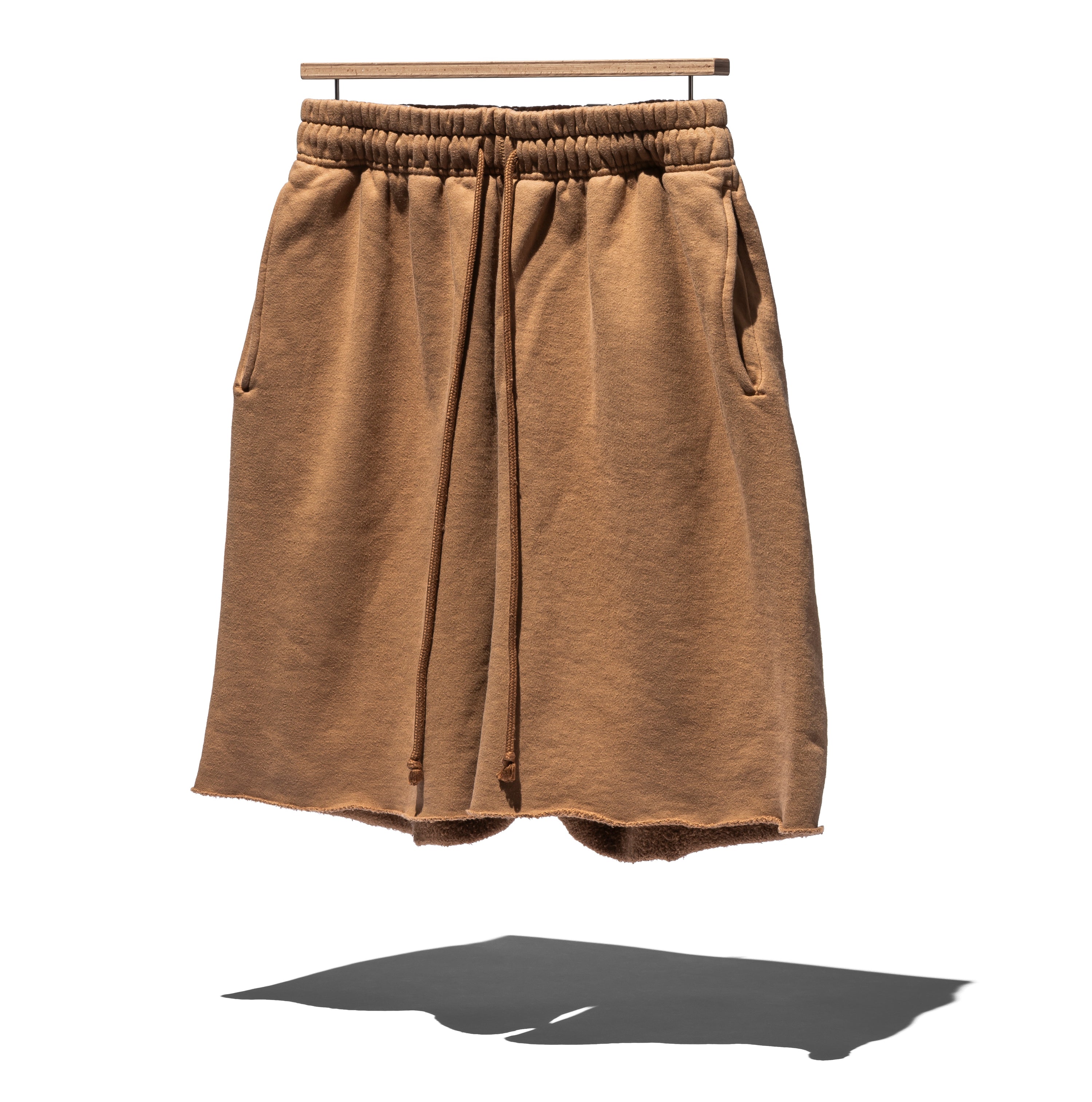 SUVIN COTTON LOOPWHEEL BRUSHED LINING CUT-OFF SHORTS