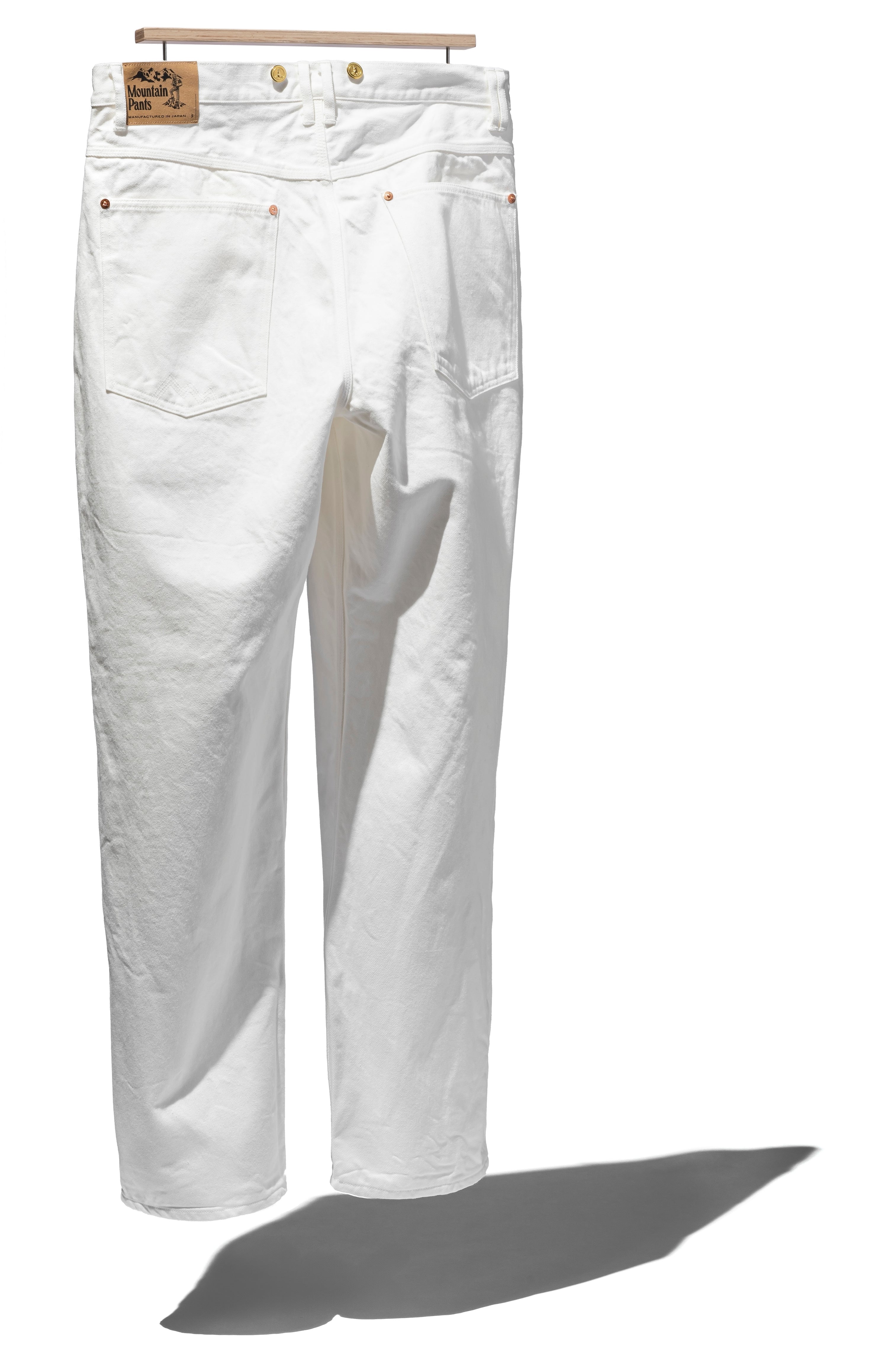 [Coming soon...] White Denim Suspender Pants – Straight Fit