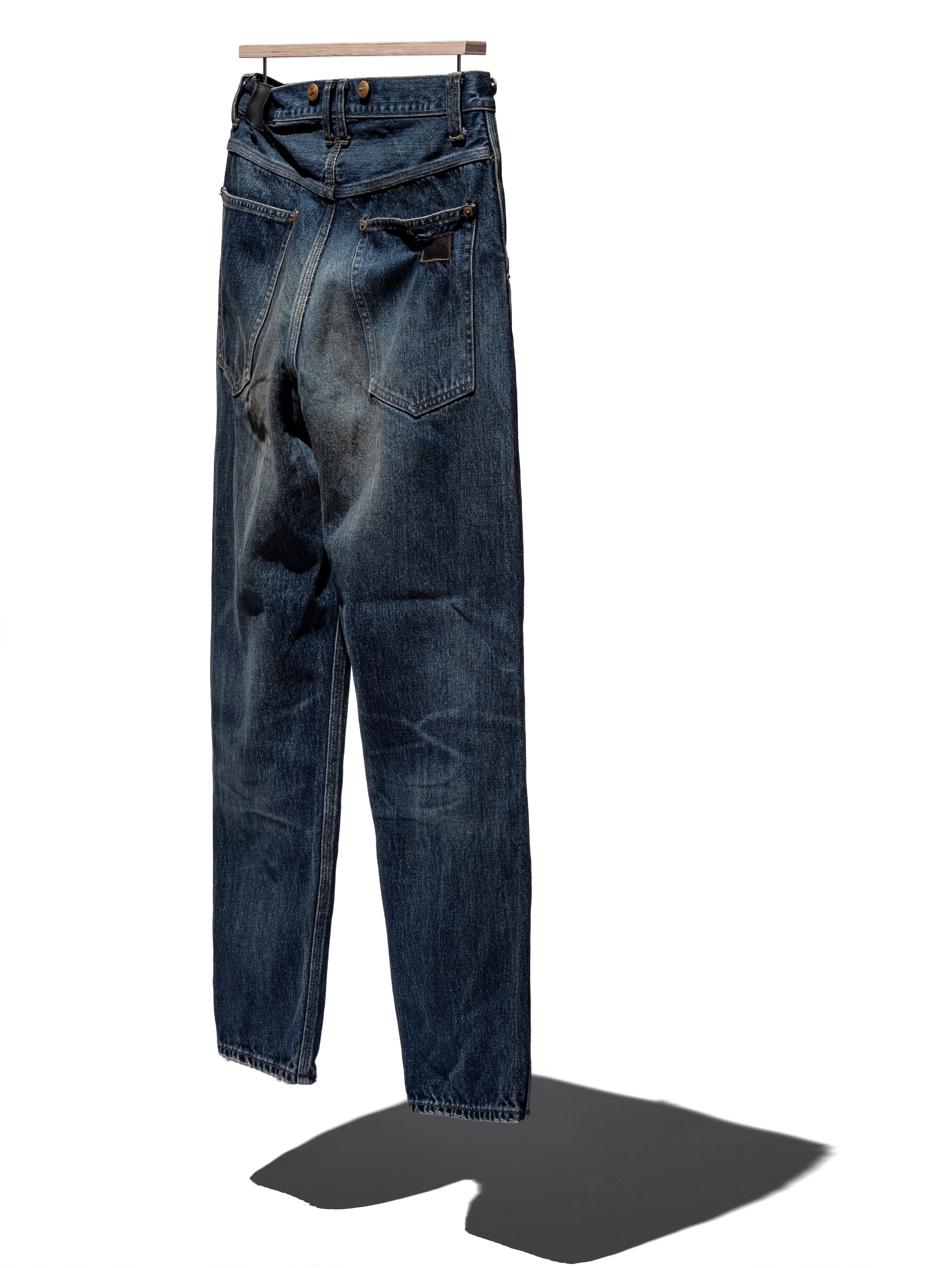 Denim Suspender Pants – Tapered Fit Aging