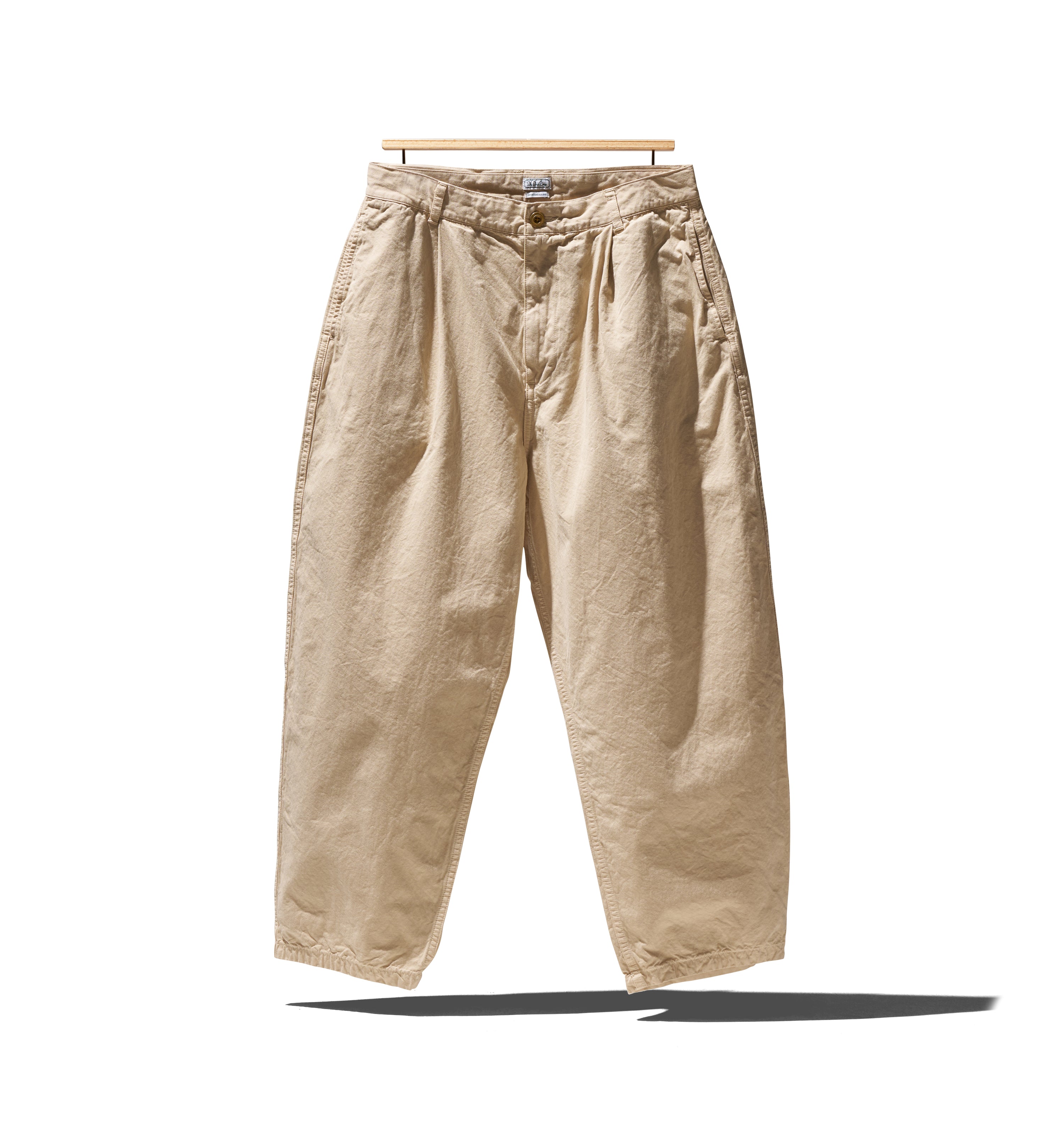 COTTON TUSSER BARREL LEG PANTS GARMENT DYE