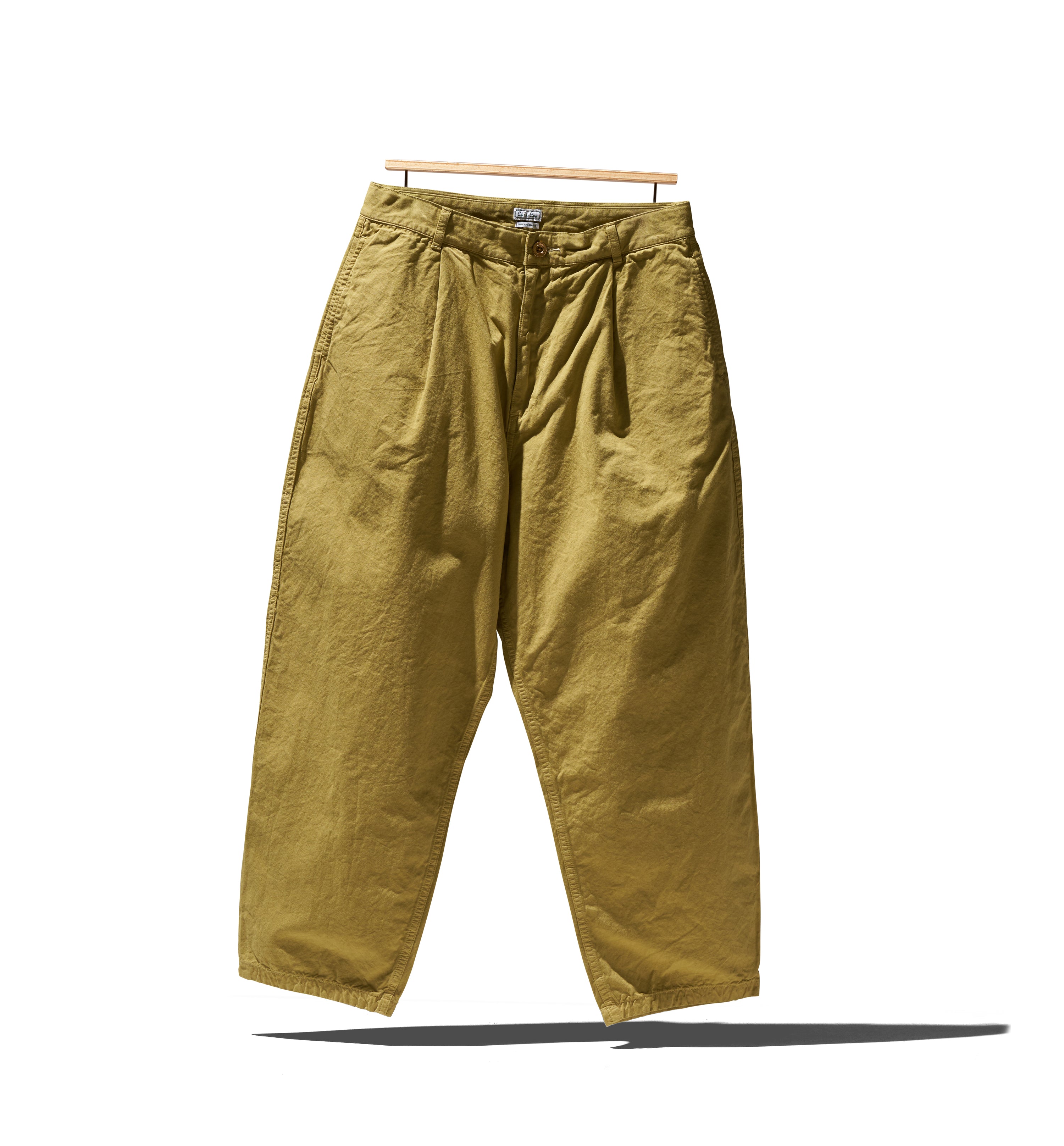COTTON TUSSER BARREL LEG PANTS GARMENT DYE