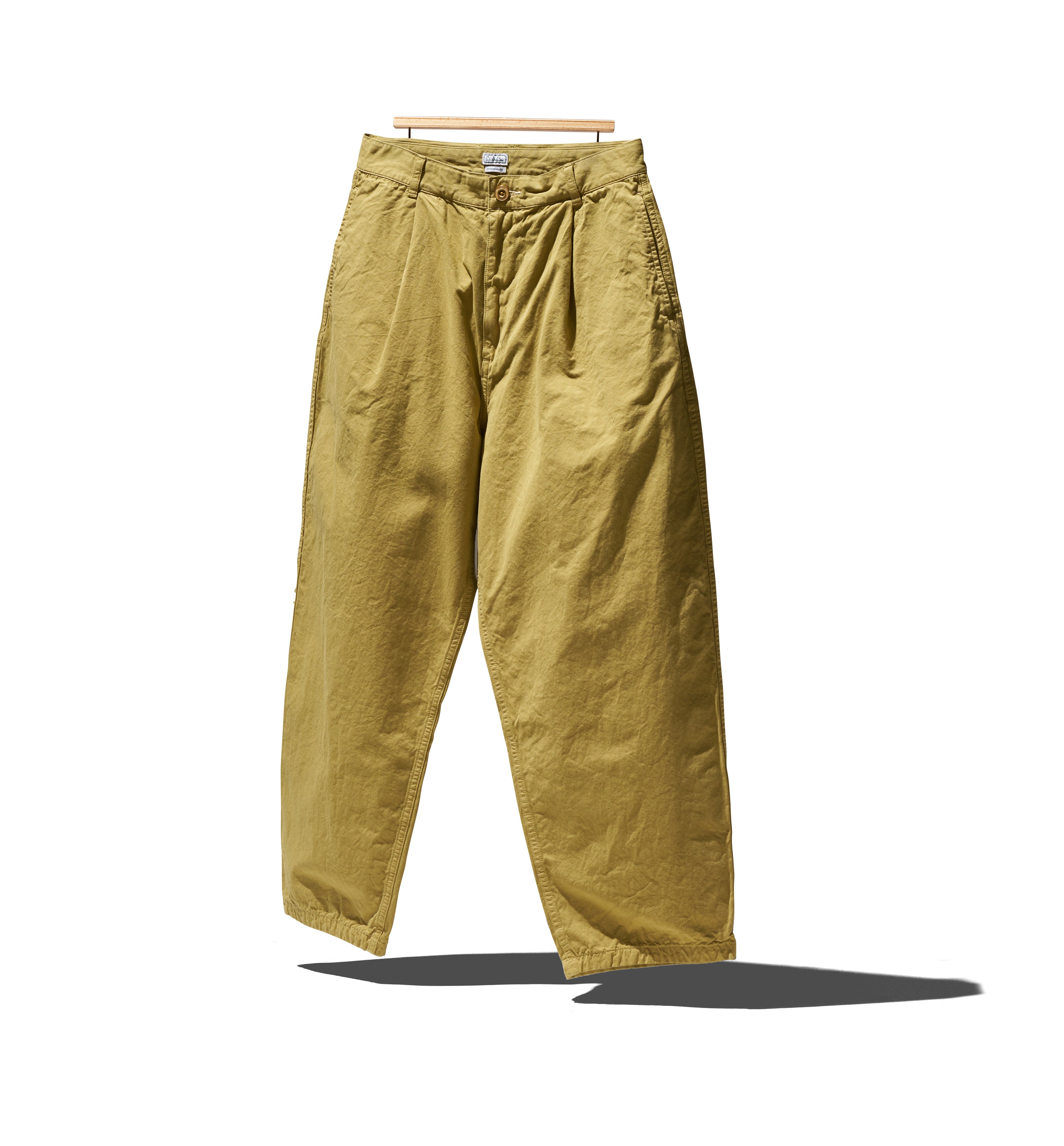 COTTON TUSSER BARREL LEG PANTS GARMENT DYE