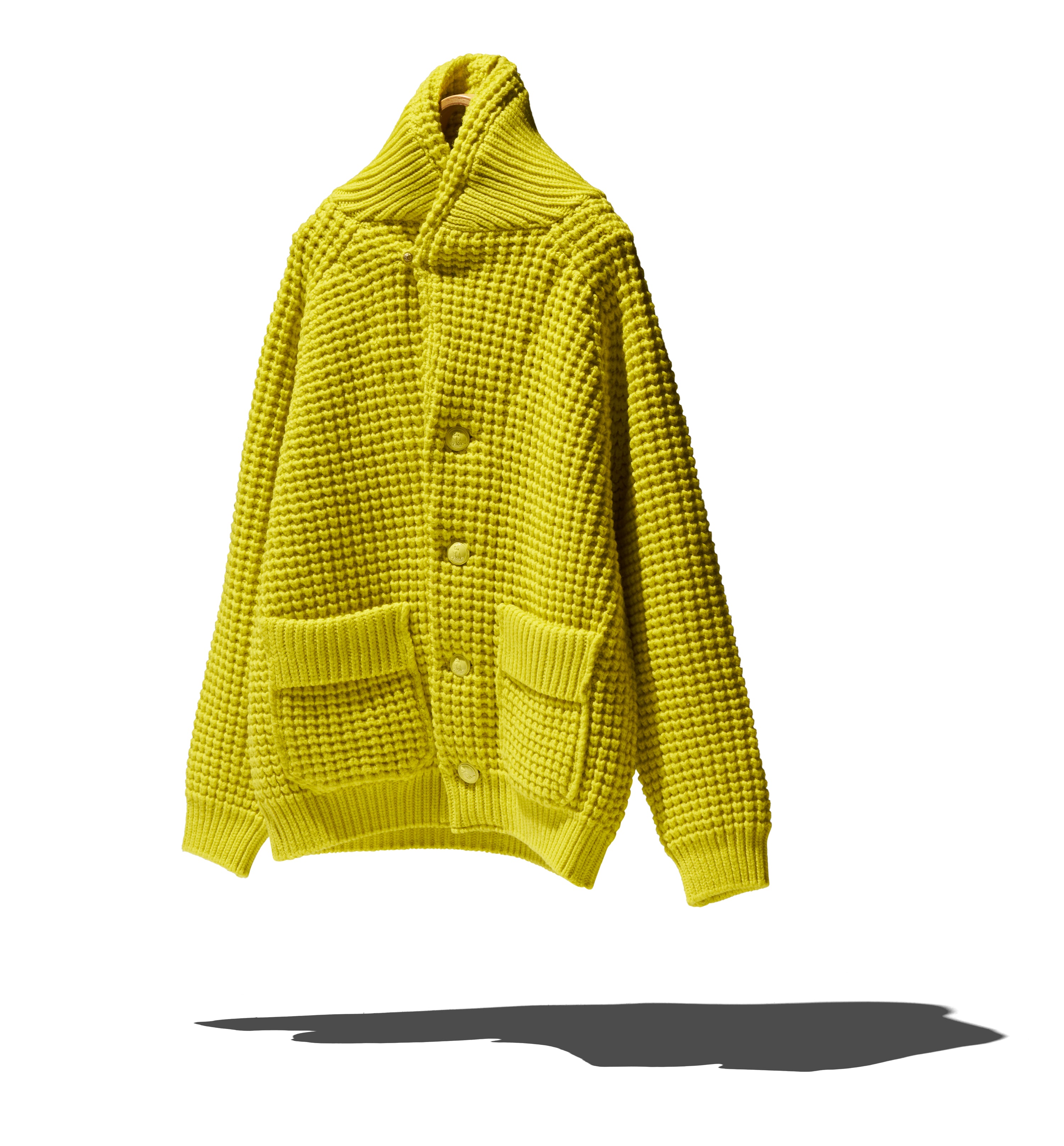 [LEMON] HONEYCOMB WOOL JUMPER