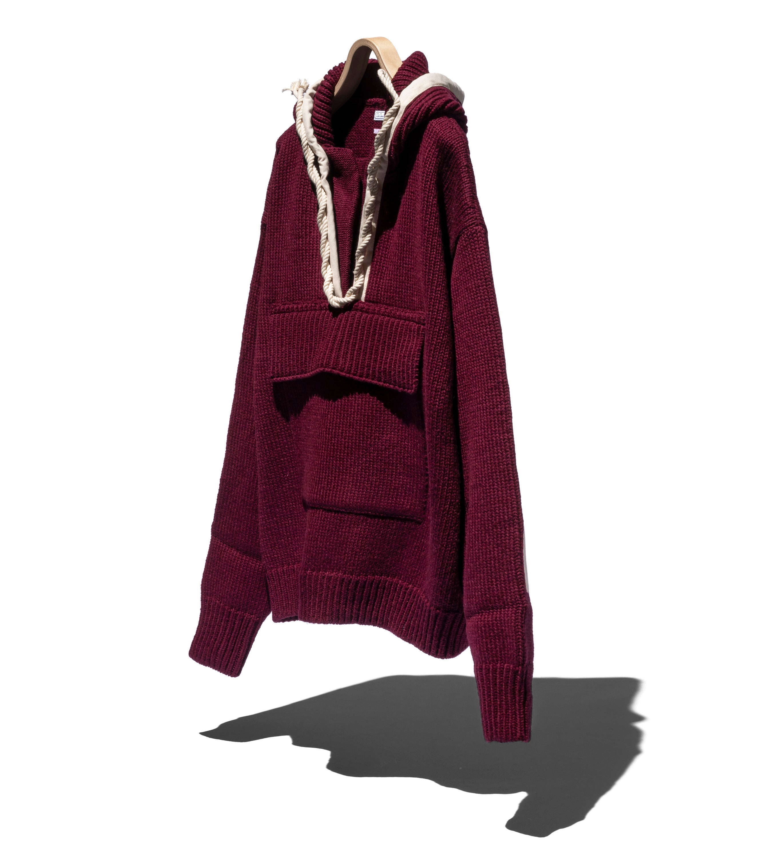WOOL HOODIE ROPE KNIT
