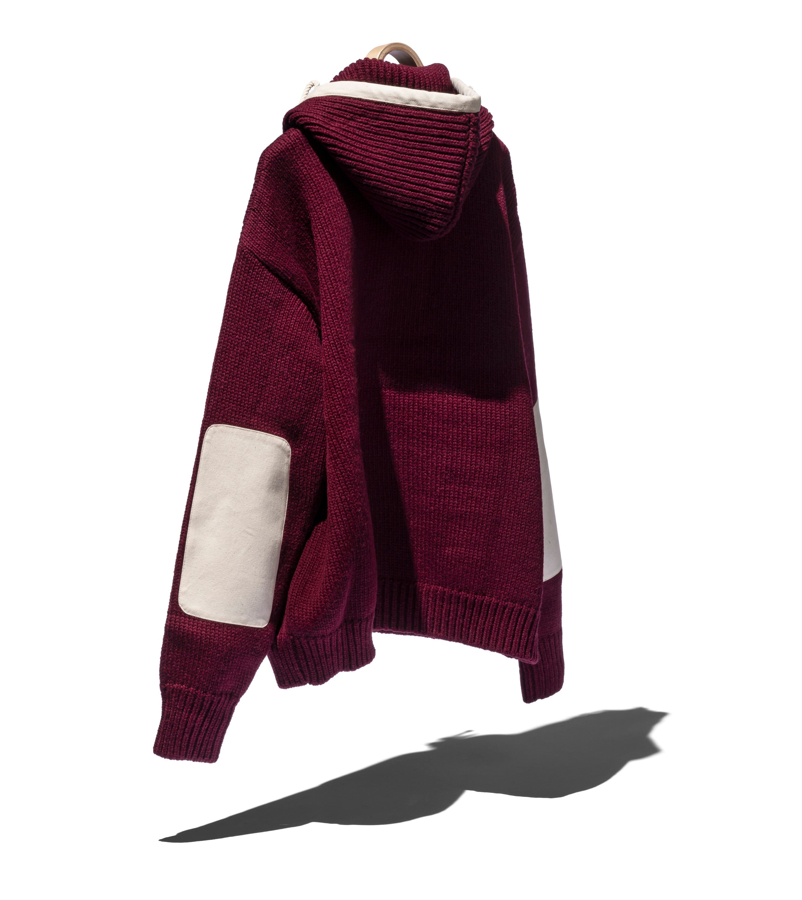 WOOL HOODIE ROPE KNIT