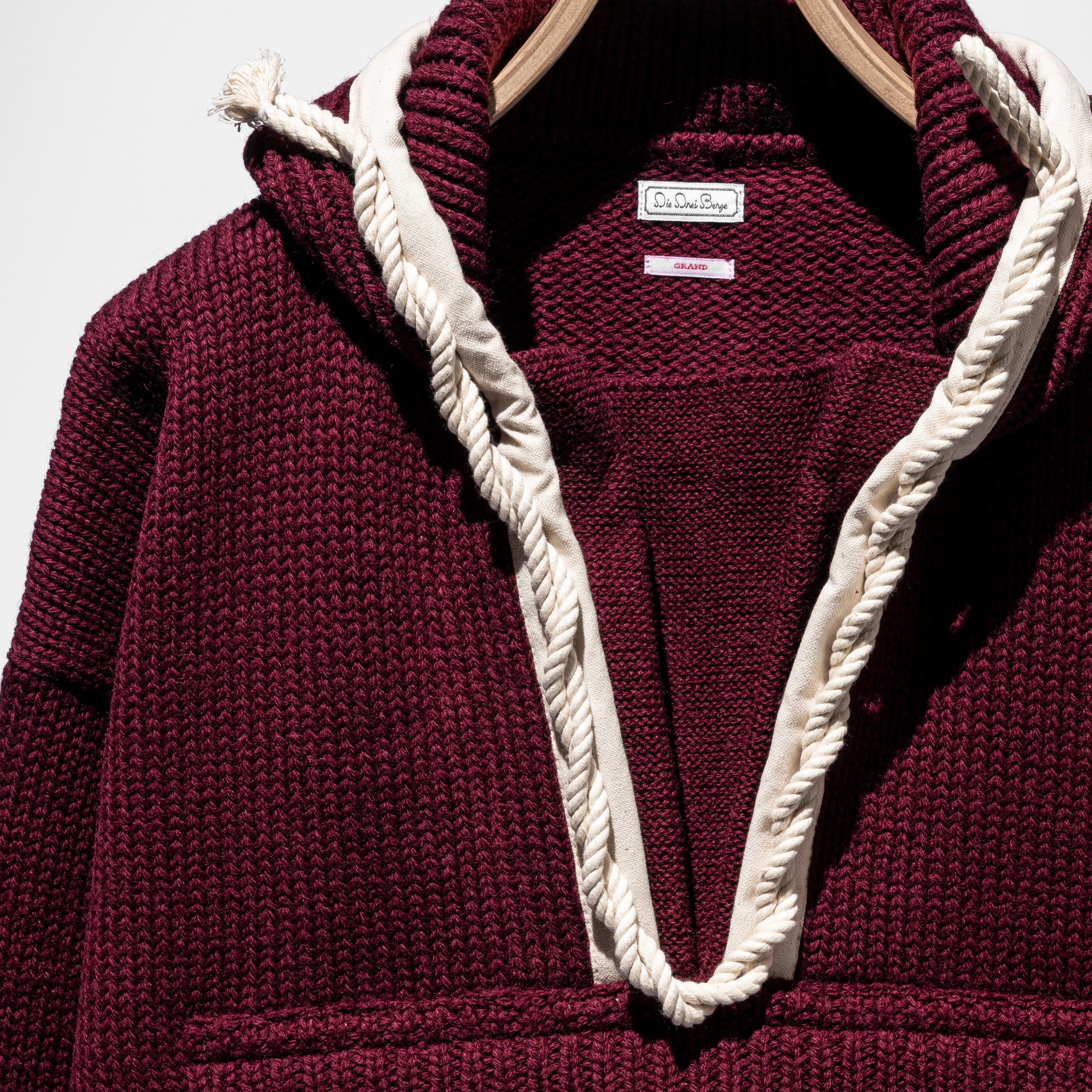 WOOL HOODIE ROPE KNIT