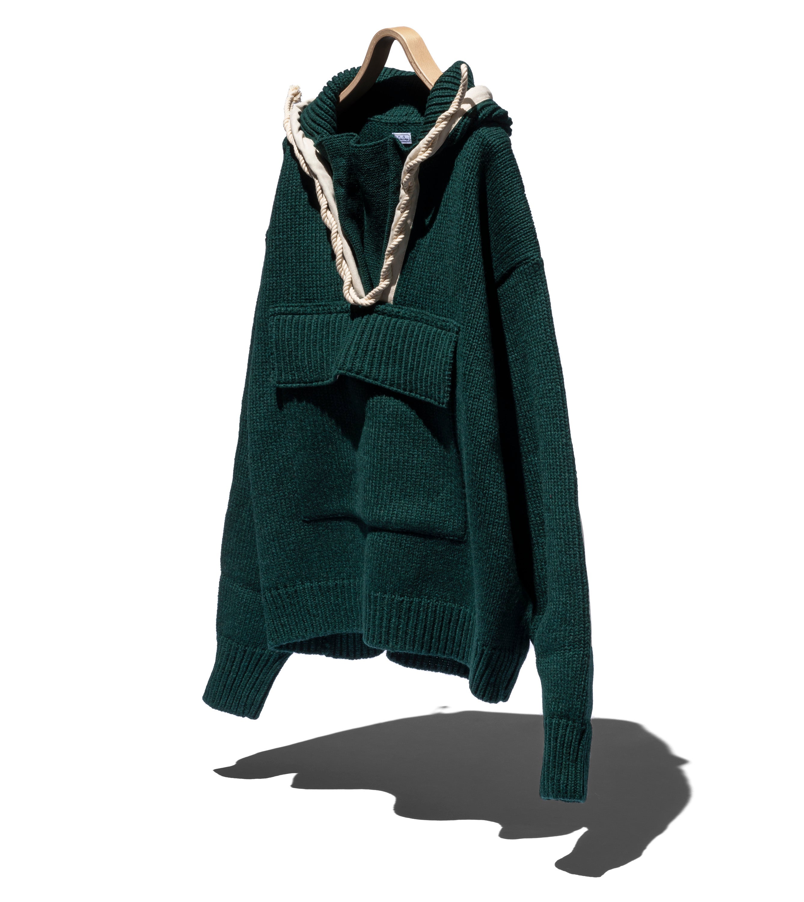 WOOL HOODIE ROPE KNIT