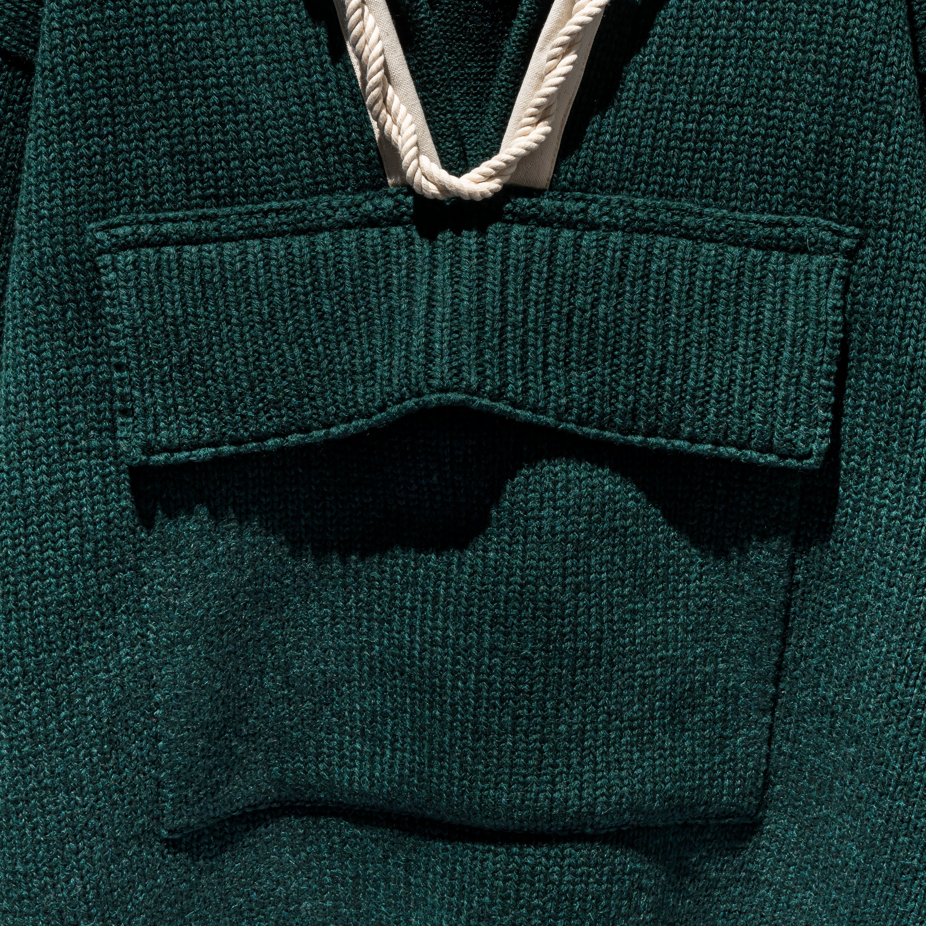 WOOL HOODIE ROPE KNIT