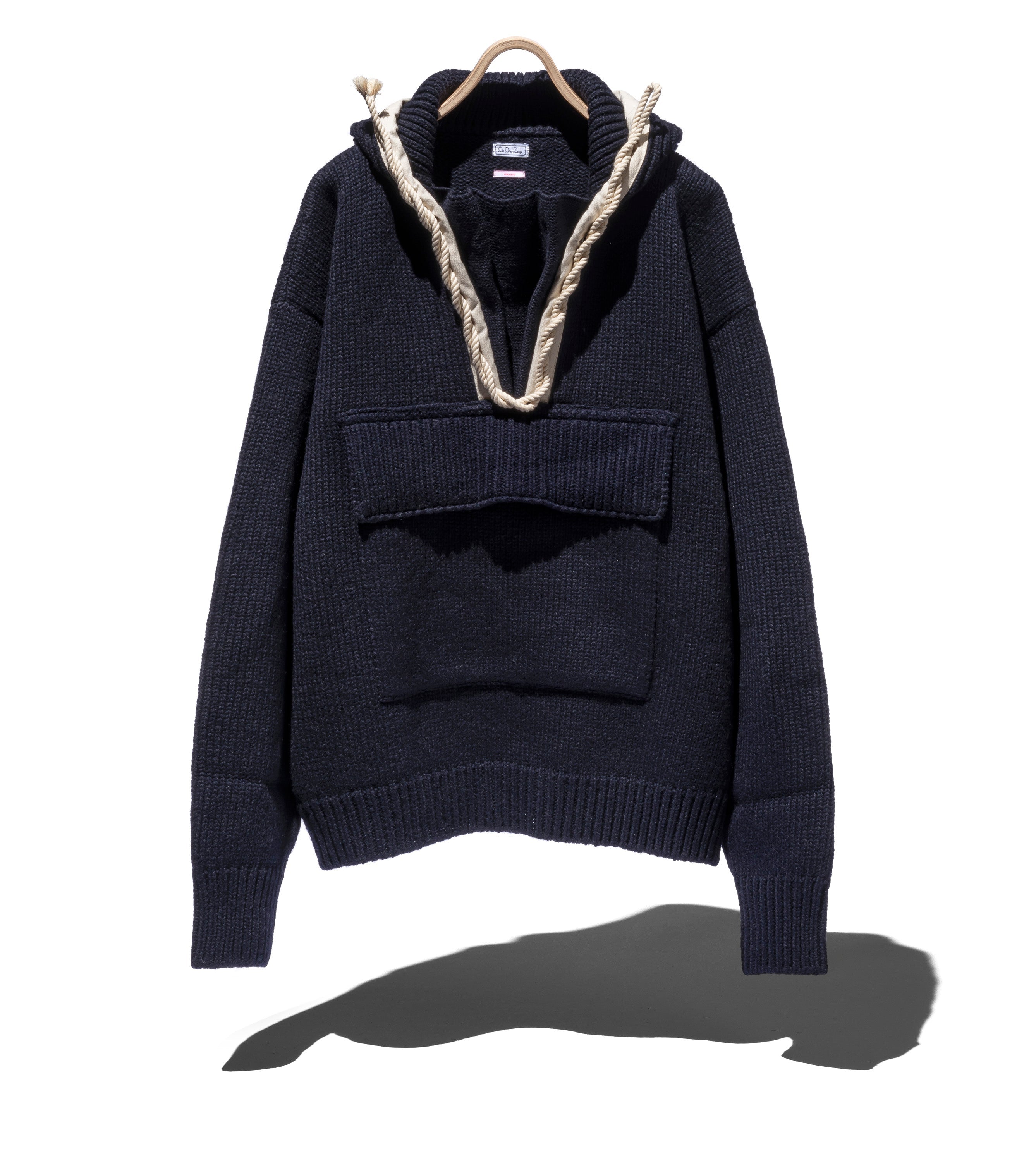 WOOL HOODIE ROPE KNIT