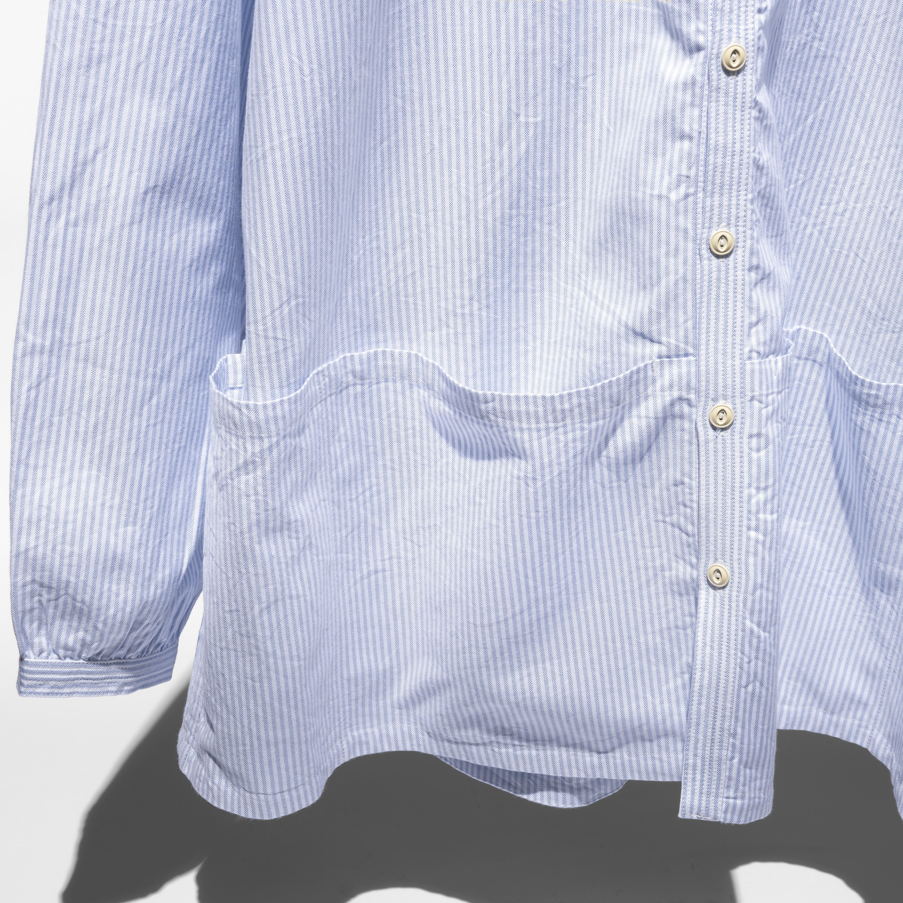 MULTI-POCKET BLUE STRIPE SHIRT – WORDS, SOUNDS, COLORS & SHAPES JAPAN