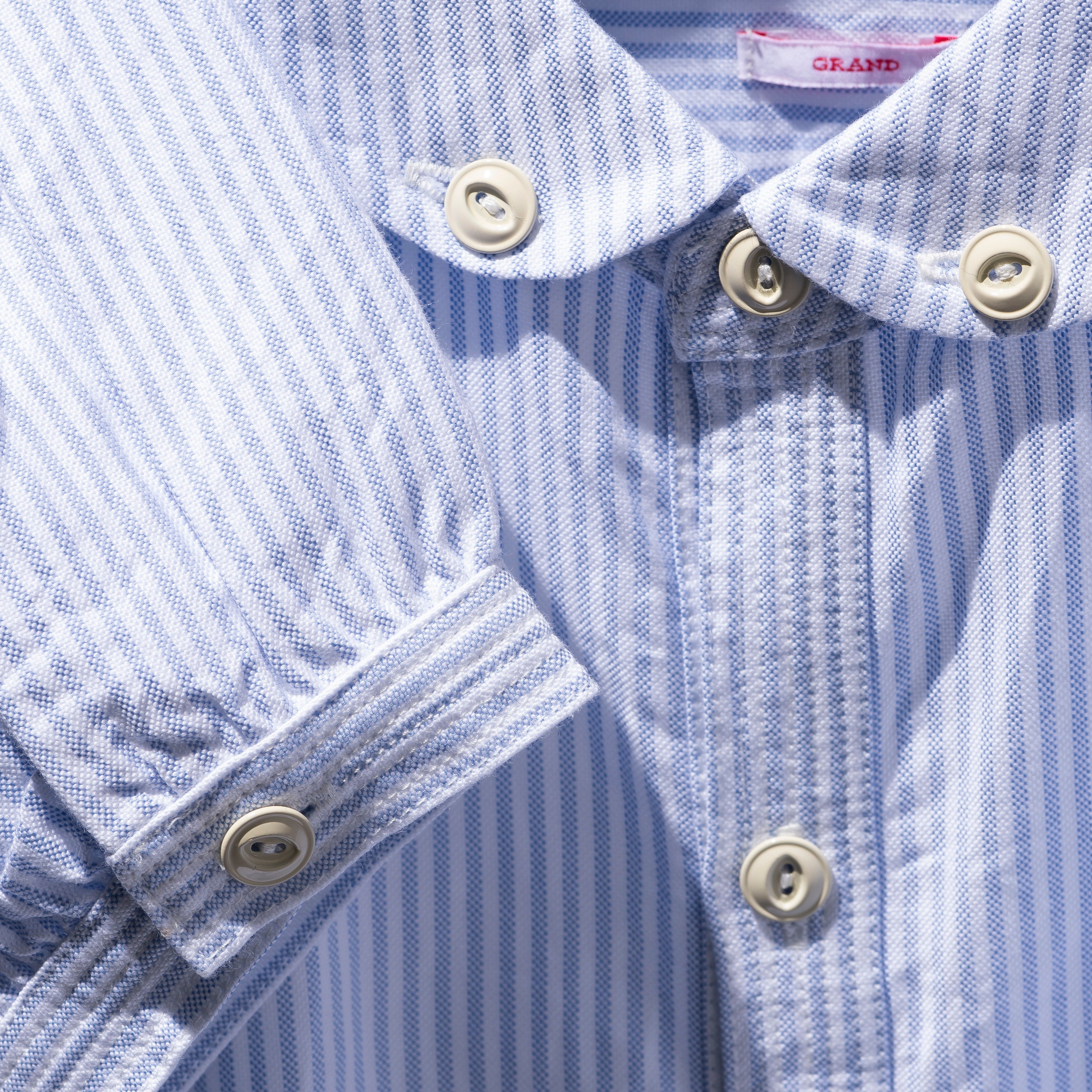 MULTI-POCKET BLUE STRIPE SHIRT – WORDS, SOUNDS, COLORS & SHAPES JAPAN